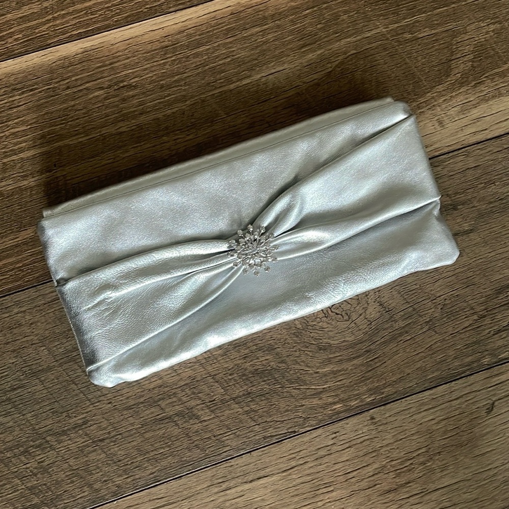 Sliver clutch bag